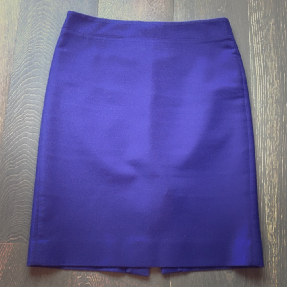 J Crew classic purple pencil skirt, stretch cotton